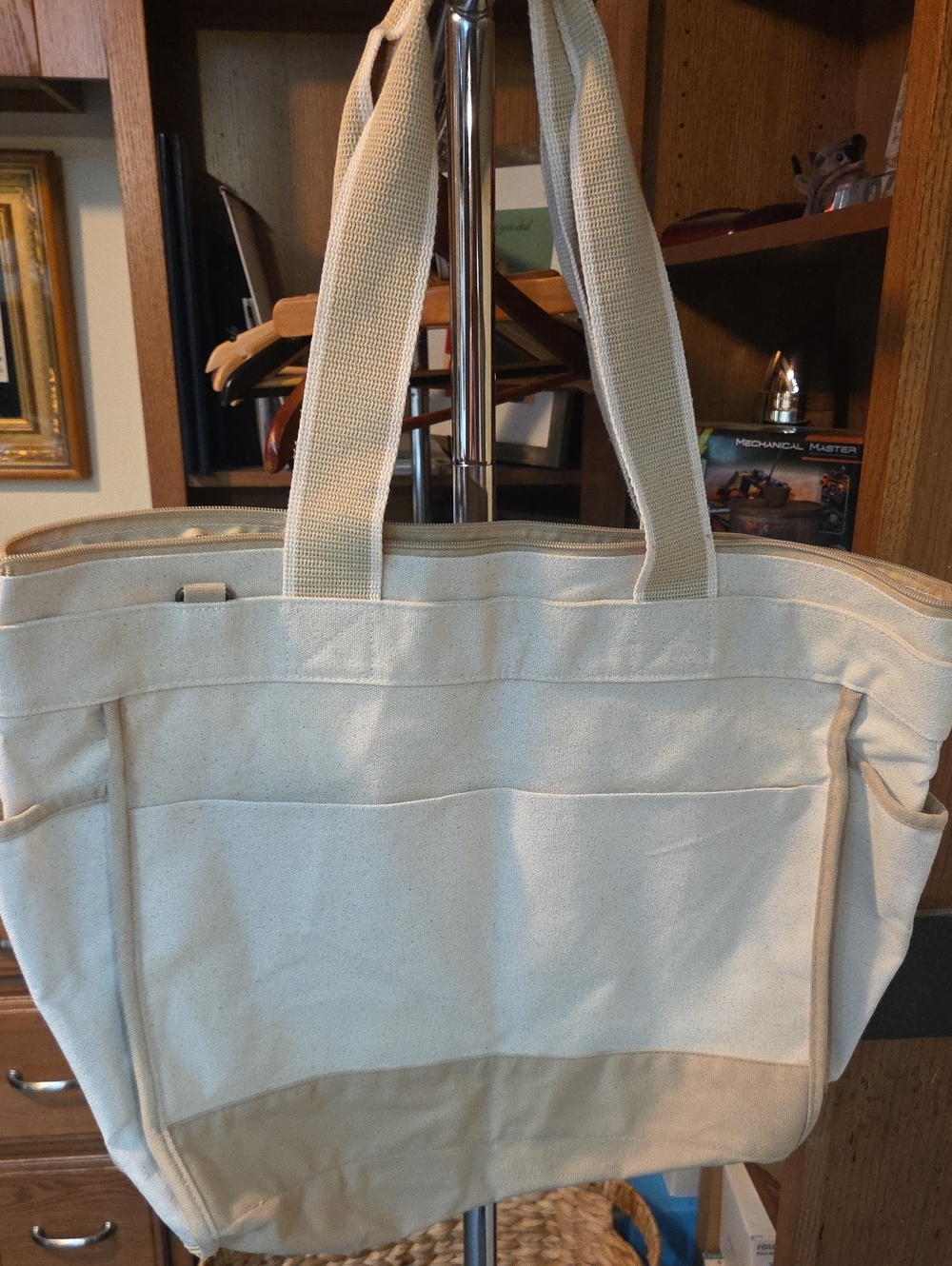 Source Unknown Canvas Tote in Natural and Tan Accents